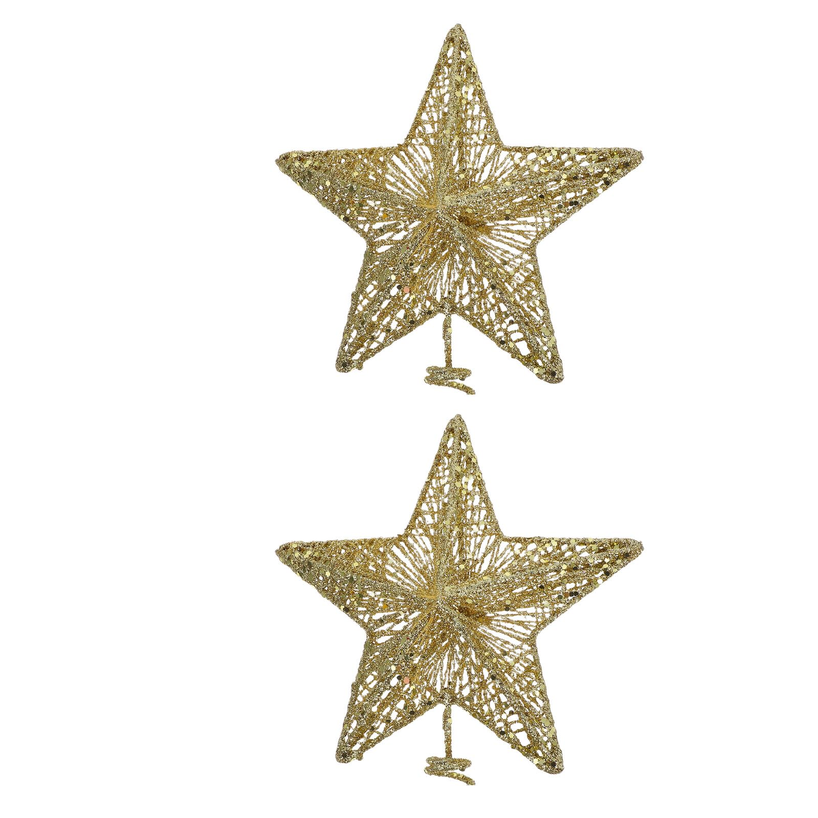 Estrella de Navidad de hierro dorado brillante HAMPPLIES con base espiral segura