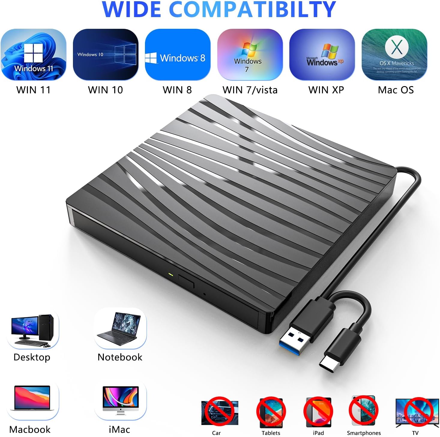QDSYLQ External CD/DVD Drive compatibility chart