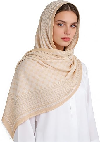 Elegant Jacquard Headscarf Bandana Fashion Scarf Head Wrap Shawl Desert Hijab Muslim Turban Arab Keffiyeh Shemagh