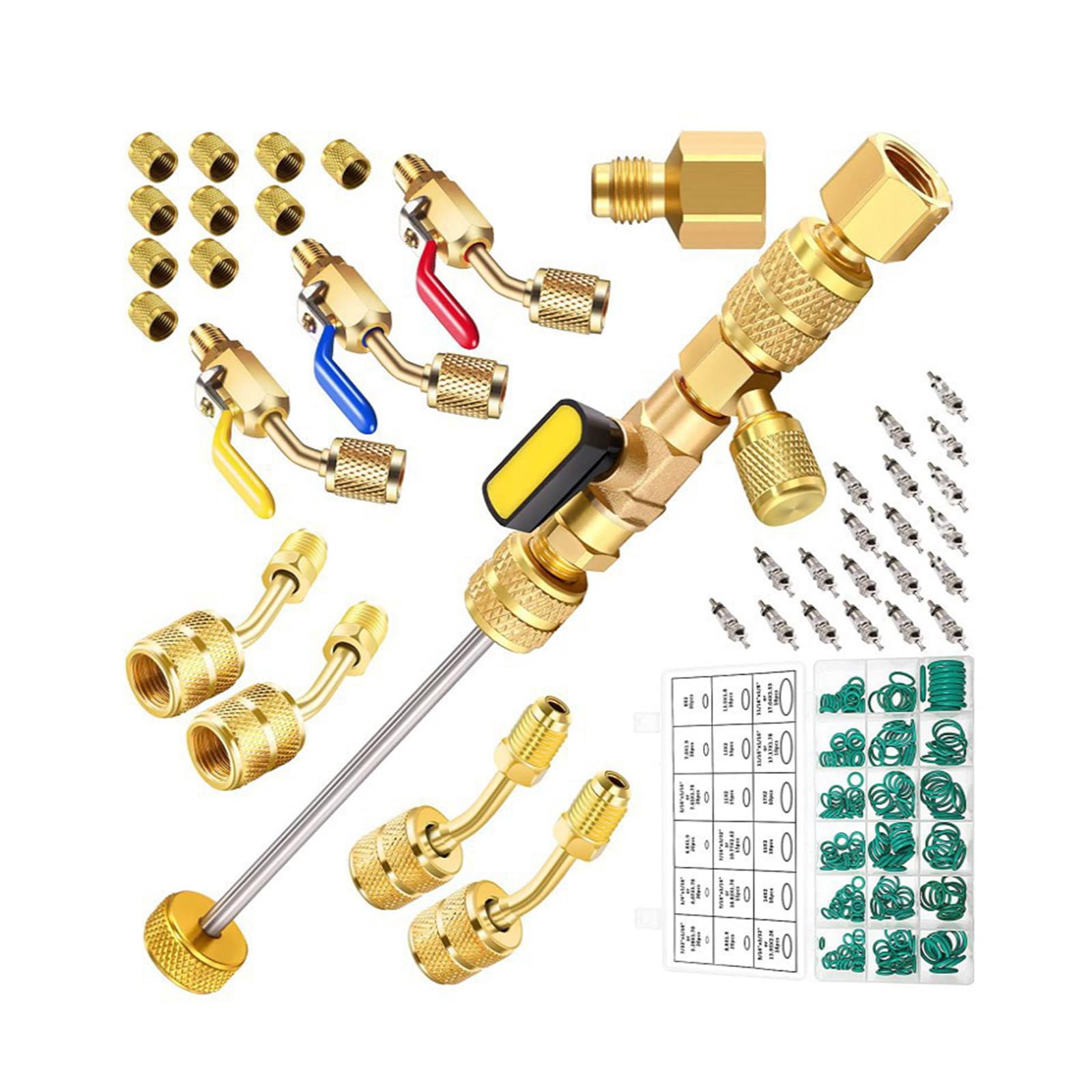 Duty Angled Remover with Brass Adapters for R410A HVAC Refrigerant Ports Angled Small Ball Valves HVAC