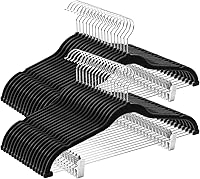Vista 1 de Cozymood Perchas de Terciopelo para Pantalones 36 Paquetes Perchas Ultra Delgadas con Clips Perchas Antideslizantes de Terciopelo para Faldas que