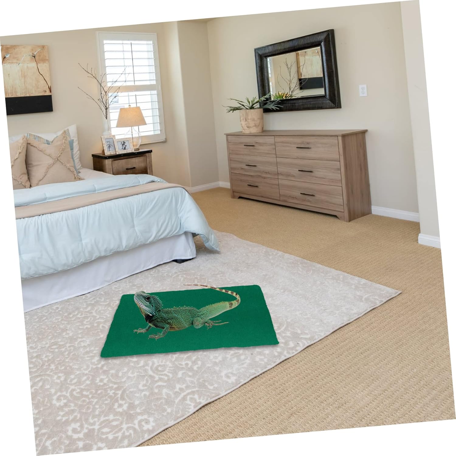 VANZACK Reptile Carpet Liner for PET Cage Soft Polyester Fiber Substrate Mat for Turtles Lizards and Snakes Non-Slip Easy to Clean Reptile Habitat Accessory