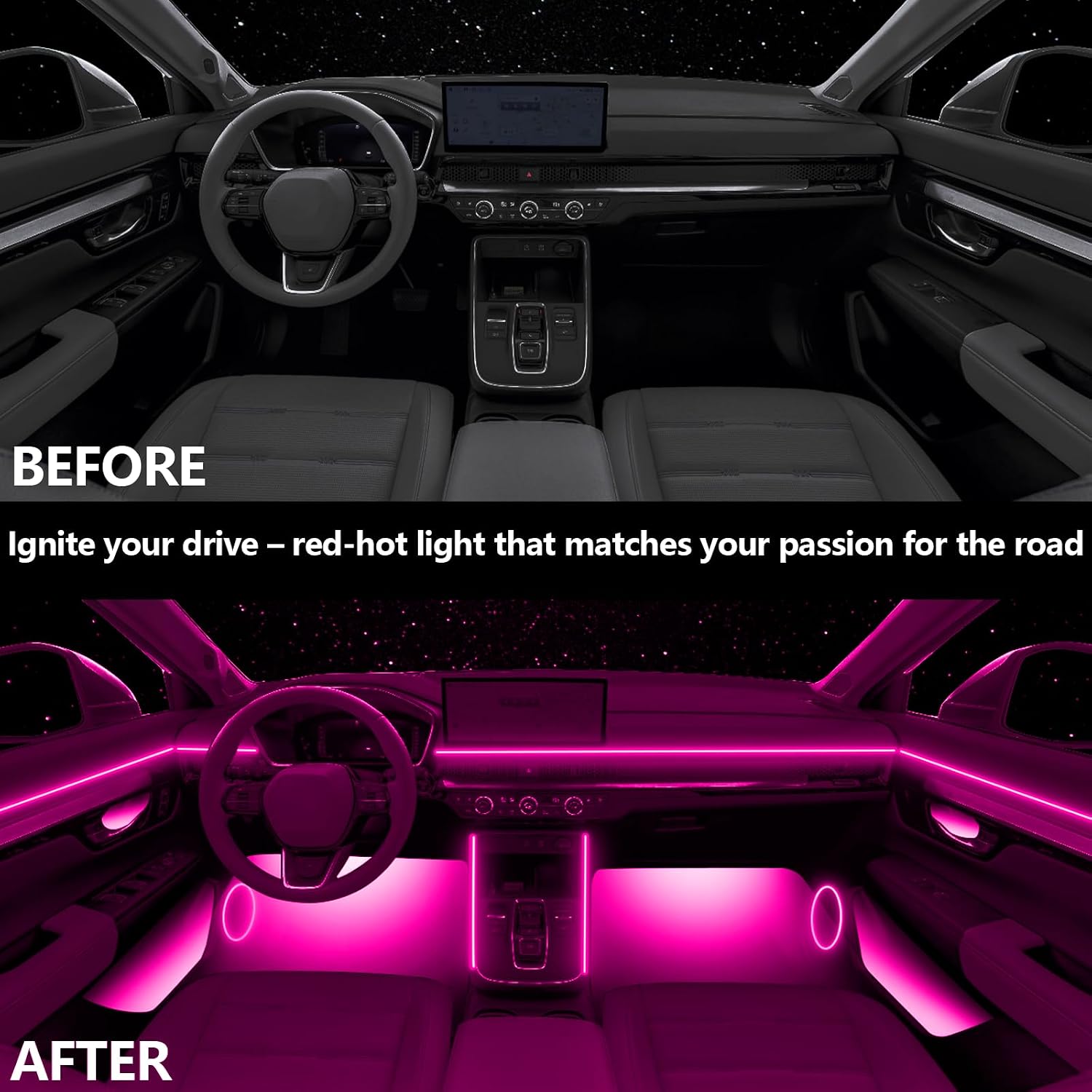 Acrylic Environmental Lighting, for Ford F-Series 2021,2022,2023,2024,2025,2026, RGB 20 in 1, Led Trim Lights Car Interior, 256 Color Modes, Automotive Led & Neon Accent Lights