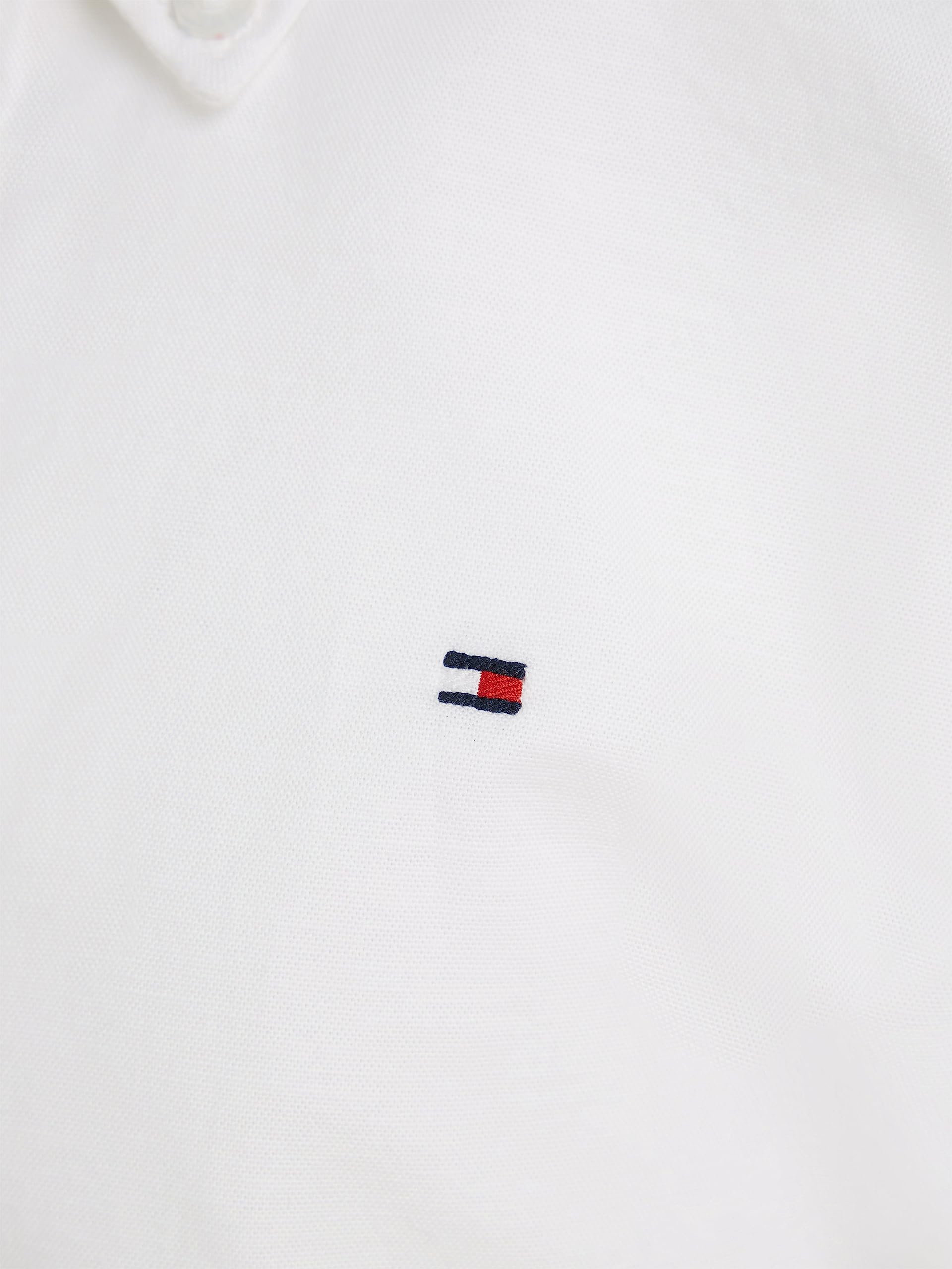 Tommy Hilfiger Chłopcy Boys Stretch Oxford Shirt L/S Koszula, Biały, 10 lat
