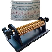 24/32 Row Smocking Pleater, Adjustable Smocking Pleater Machine, Adjustable Closeness & Depth, Smocking Pleater 24/32 Row with Back Box and Special Needle, for Sewing Pleats 24