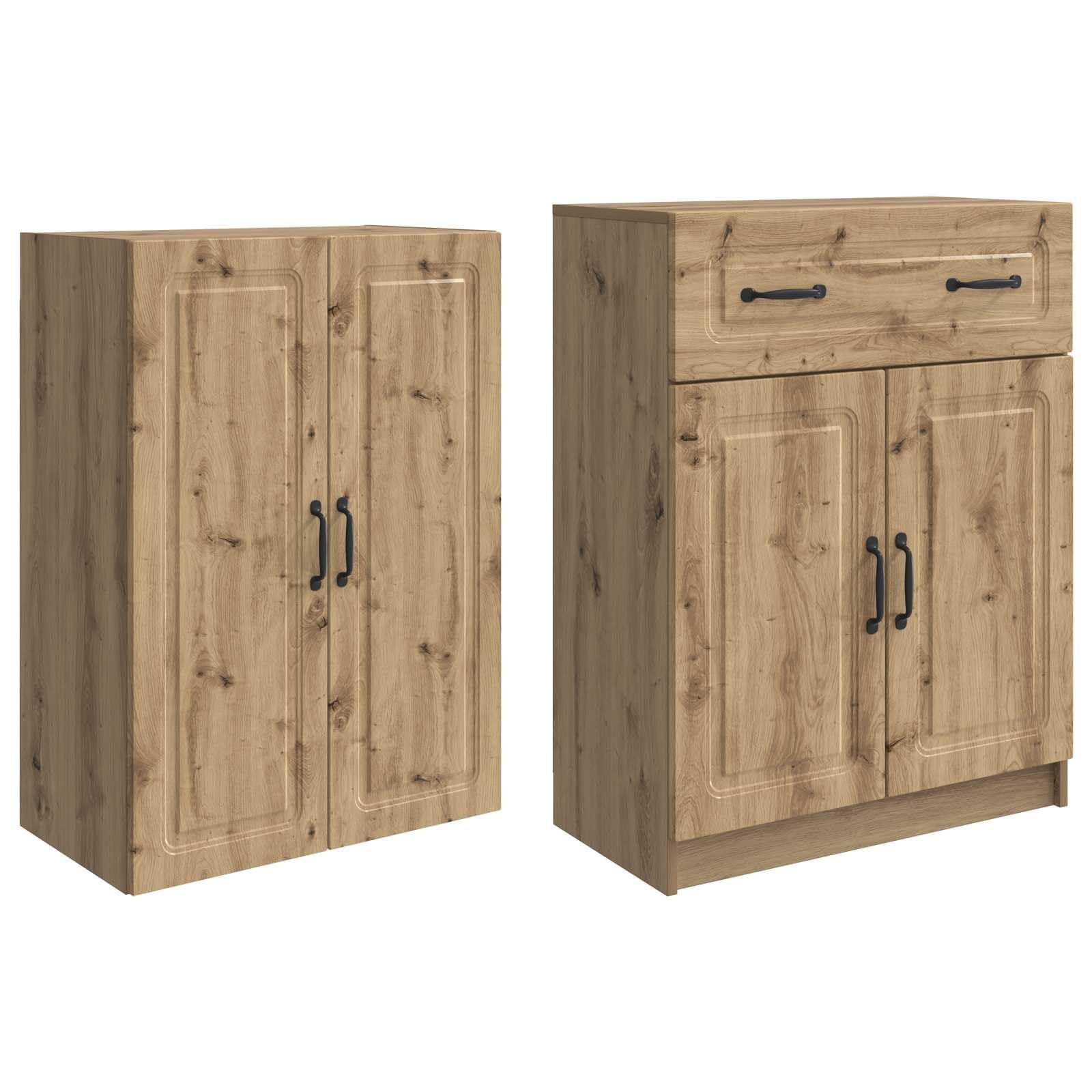 Ensemble Meuble 2 pièces Bois d'ingénierie avec tiroir, étagère, Porte, Rangement Complet pour Salon, Chambre, Bureau, intérieur et extérieur Design Moderne Fonctionnel