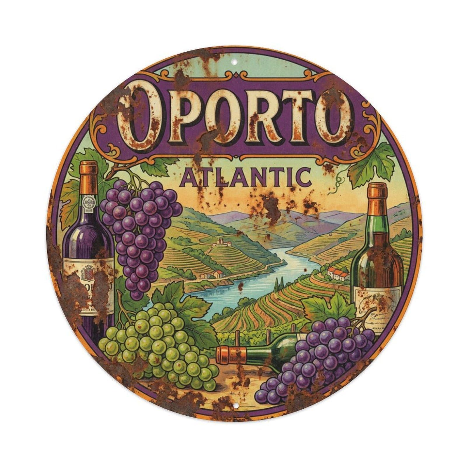 Vintage Travel Oporto Portugal Sea Metal Tin Sign