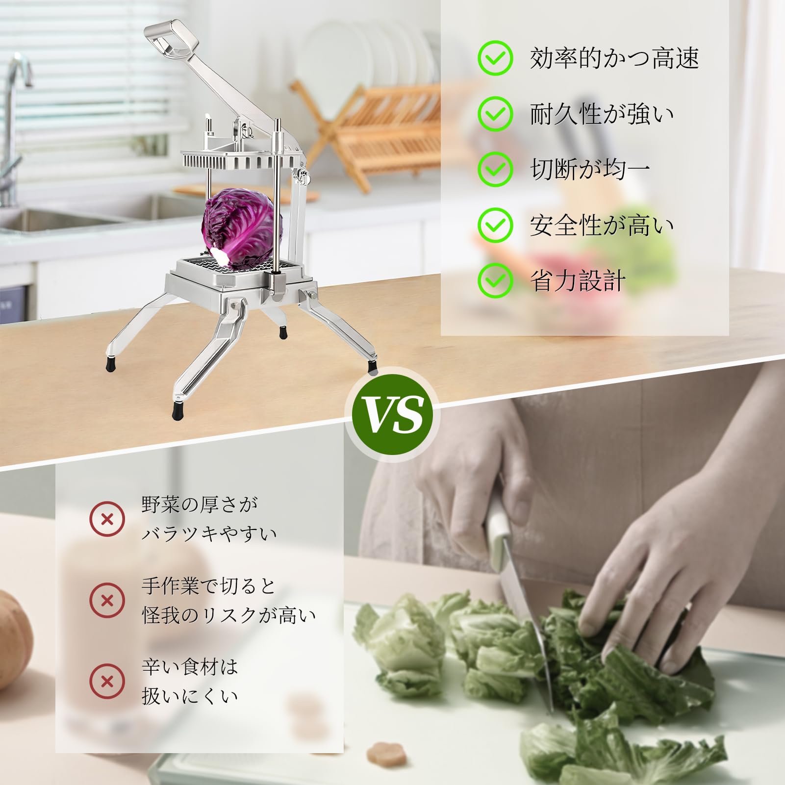 Amazon | 野菜カッター キャベツ千切り器 1台2役 角切り みじん切り
