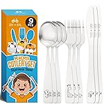 Kids and Toddler Utensils Silverware Set - 9-Piece Toddler Silverware Includes 3 Forks 3 Spoons and 3 Kid-Friendly Knives - kids Metal silverware Flatware Cutlery Set for Preschooler Baby Child