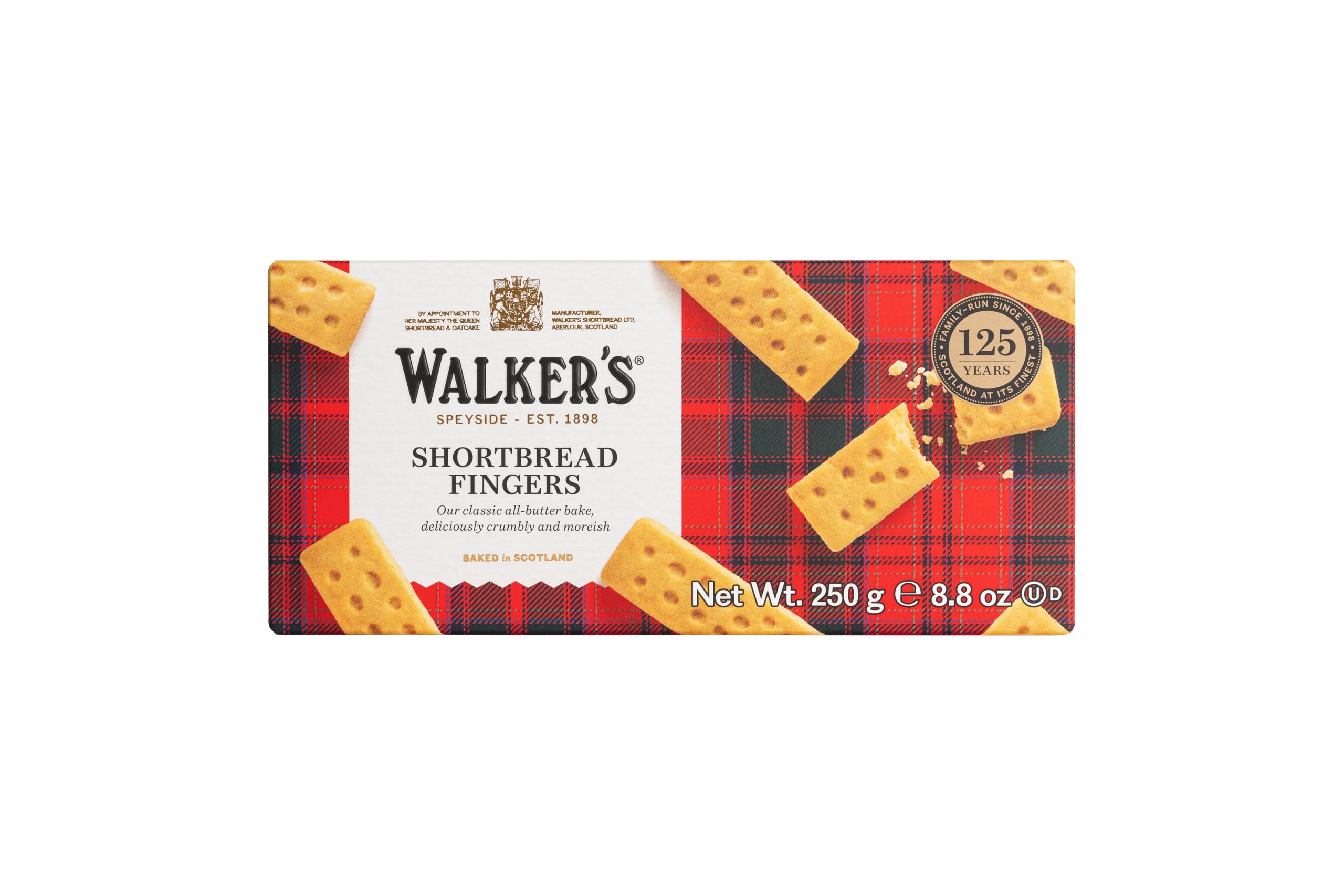 Walker's Shortbread Pure Butter Fingers – Traditional Scottish Shortbread Biscuits, 250 g