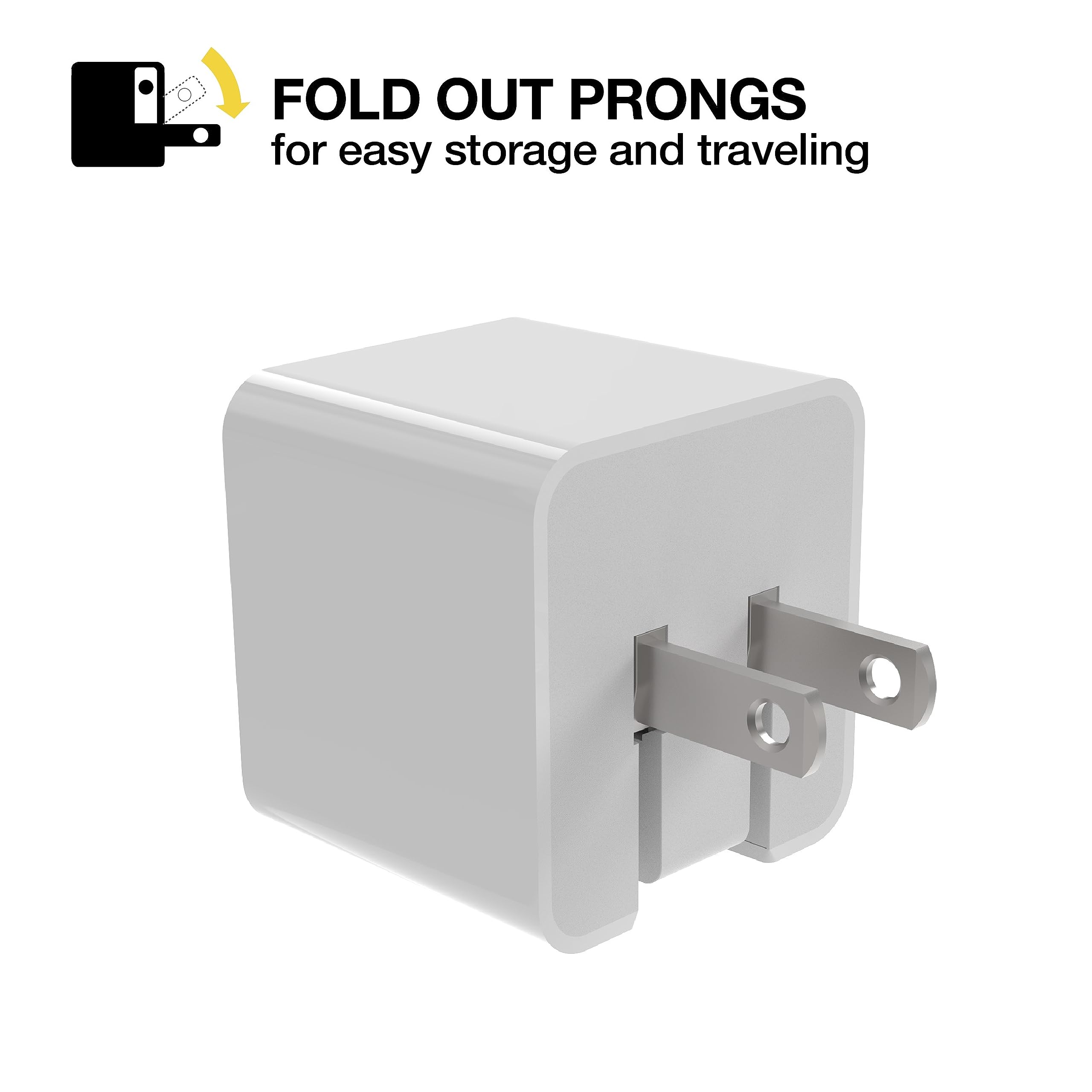 Scosche HA12WT-RP SuperCube 12W Single USB Port Portable Wall Charger Adapter for All USB Devices, Cell Phone, Tablet, Travel Charger in White