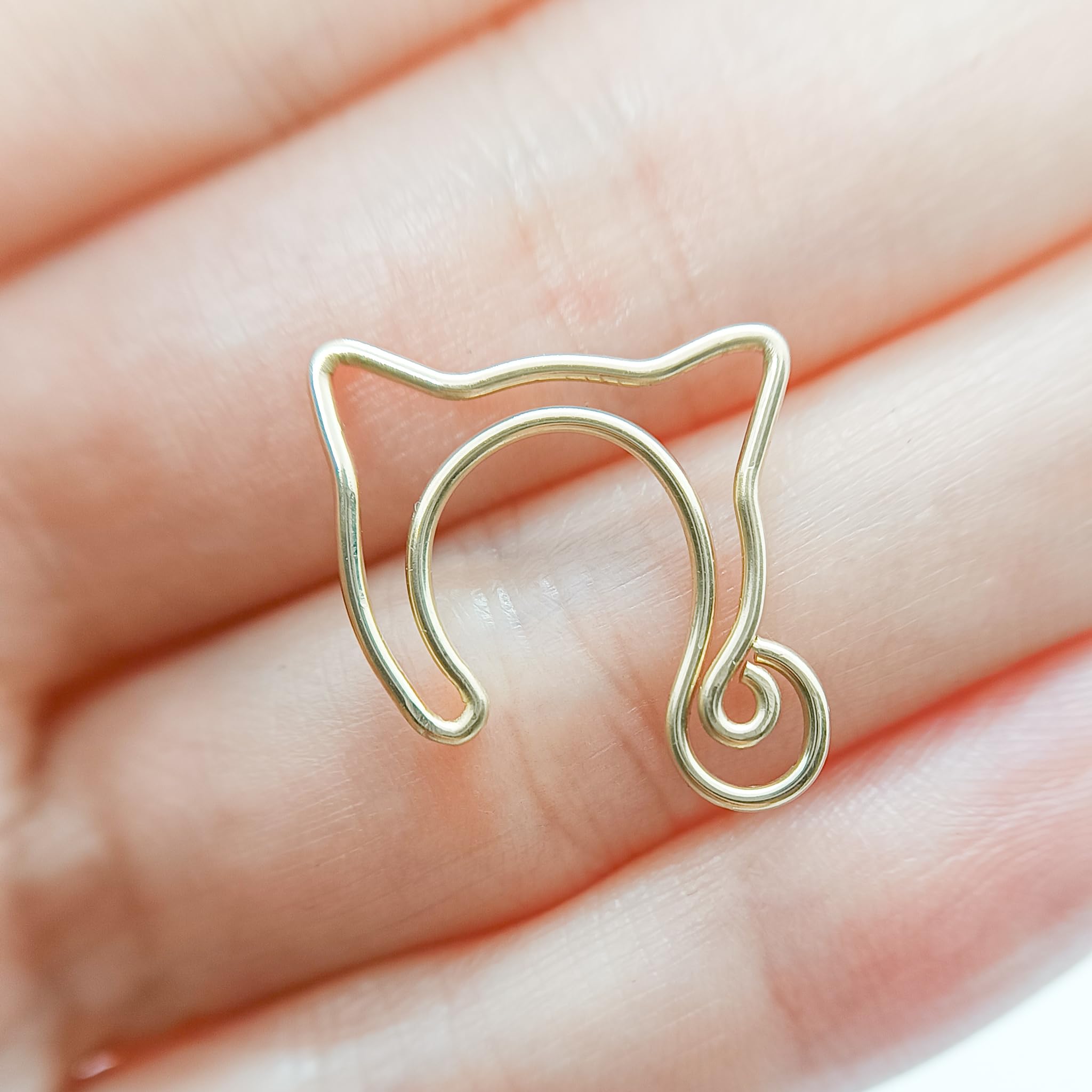 Fake Nippel Ringe Brustwarzenringe Brustwarzenpiercing für Frauen Body Piercing Schmuck Clip On Non Pierced Topless Bikini 2pcs Katze geformt
