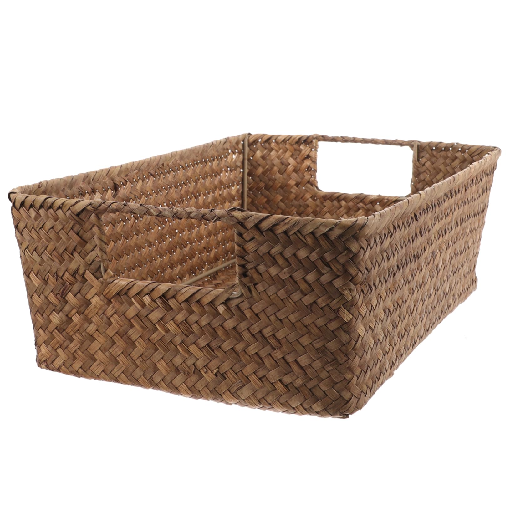 PRETYZOOM 2pcs Woven Storage Baskets for Organizing Weave Baskets for Storage Snacks Basket Fruit Vegetables Basket Hyacinth Storage Baskets Large Storage Baskets Straw Seaweed Storage Box