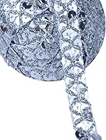 Vista 9 de Cinta de encaje con purpurina para manualidades, adornos, accesorios de disfraz de 10 yardas (negro)