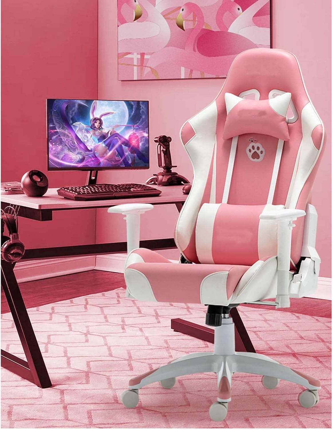 Gaming Chair Ergonomic Gaming Chair Style Office Chair PU Leather High Back Racing Computer Chair