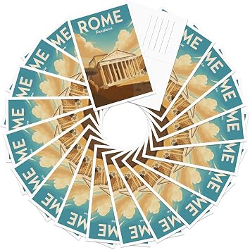 gaeaverse Vintage Rome Italy Travel Postcards - 20pc/set Pantheon Landmarks, Vintage Postcard from Around the World Postcard for Mailing Decor Gift for Travel Lover