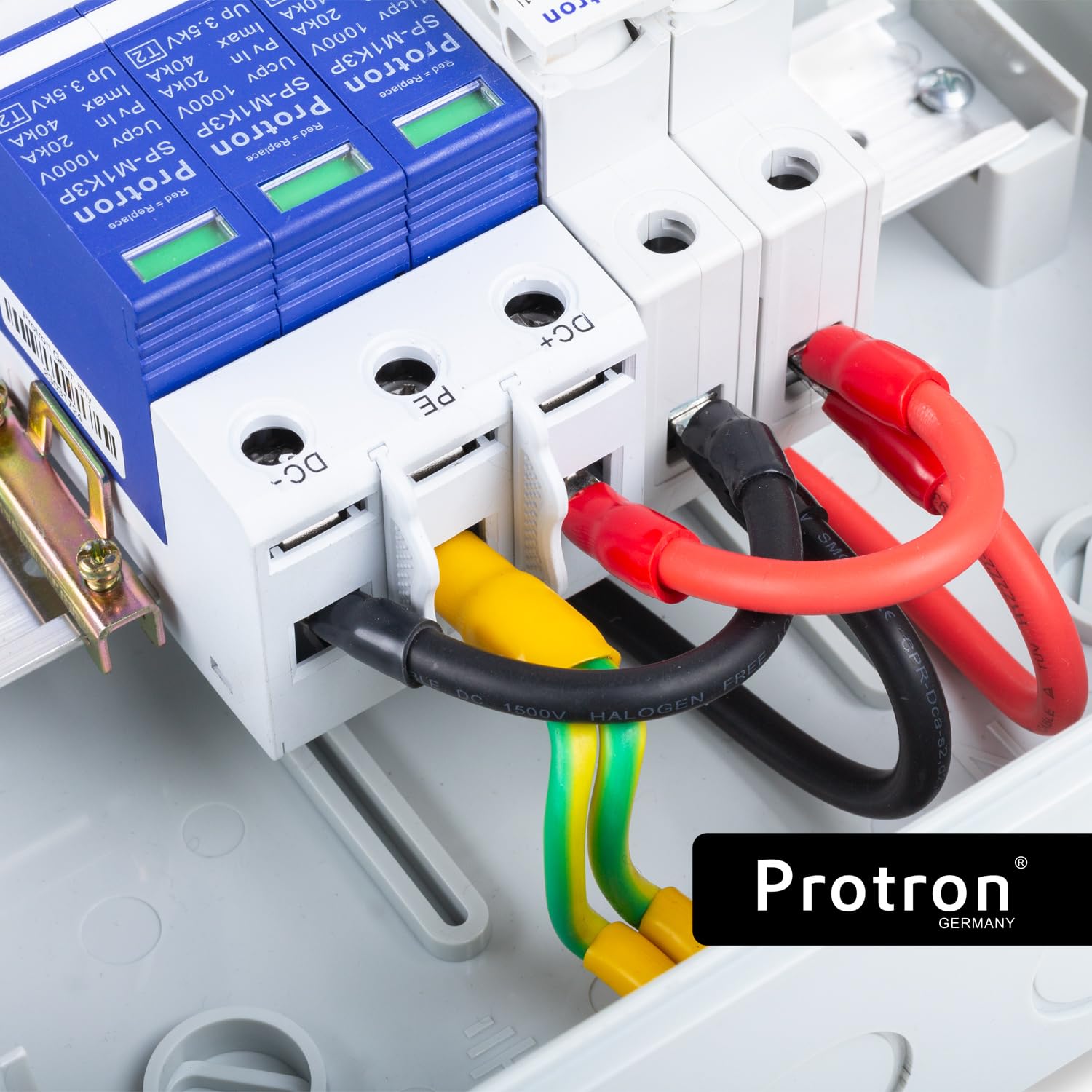 Protron PV GAK Solar Generatoranschlusskasten Photovoltaik DC Anschlusskasten Überspannungsschutz 1000V - T2 (DC-String 1/1 8M 3P 1000V T2, 19% MwSt.)