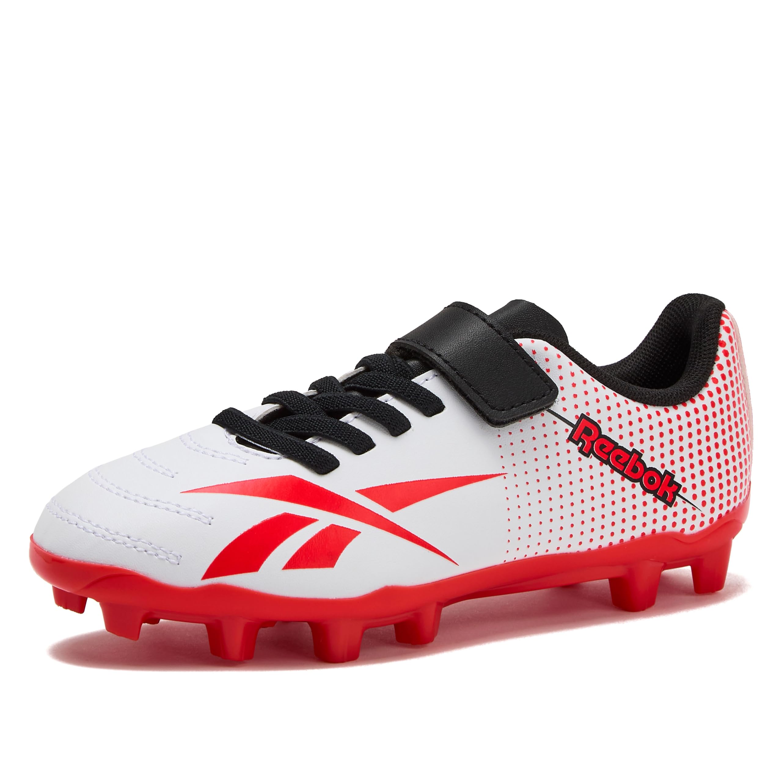 Reebok Strike MG Youth Kids Soccer Cleats Boys and Girls Soccer Shoes, Lace Up or Hook &amp; Loop Closure, Indoor or Outdoor for Turf or Grass