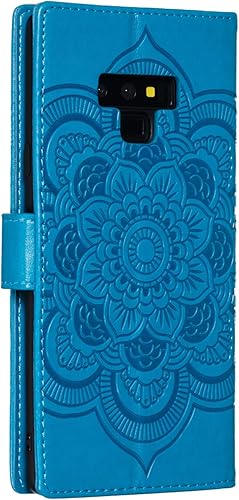 Miniatura 3 de LEECOCO - Funda para Samsung Note 9 con diseño de mandala en relieve de piel sintética de lujo, cartera con tapa para cuaderno, soporte magnético,