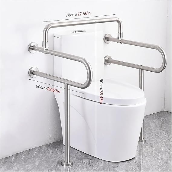 Grab Bar Bathroom Grab Handle Safety Support Hand Rails, Folding Anti-Slip Handrail Toilet Security Elderly Support Handrail Wall-Mounted Balance