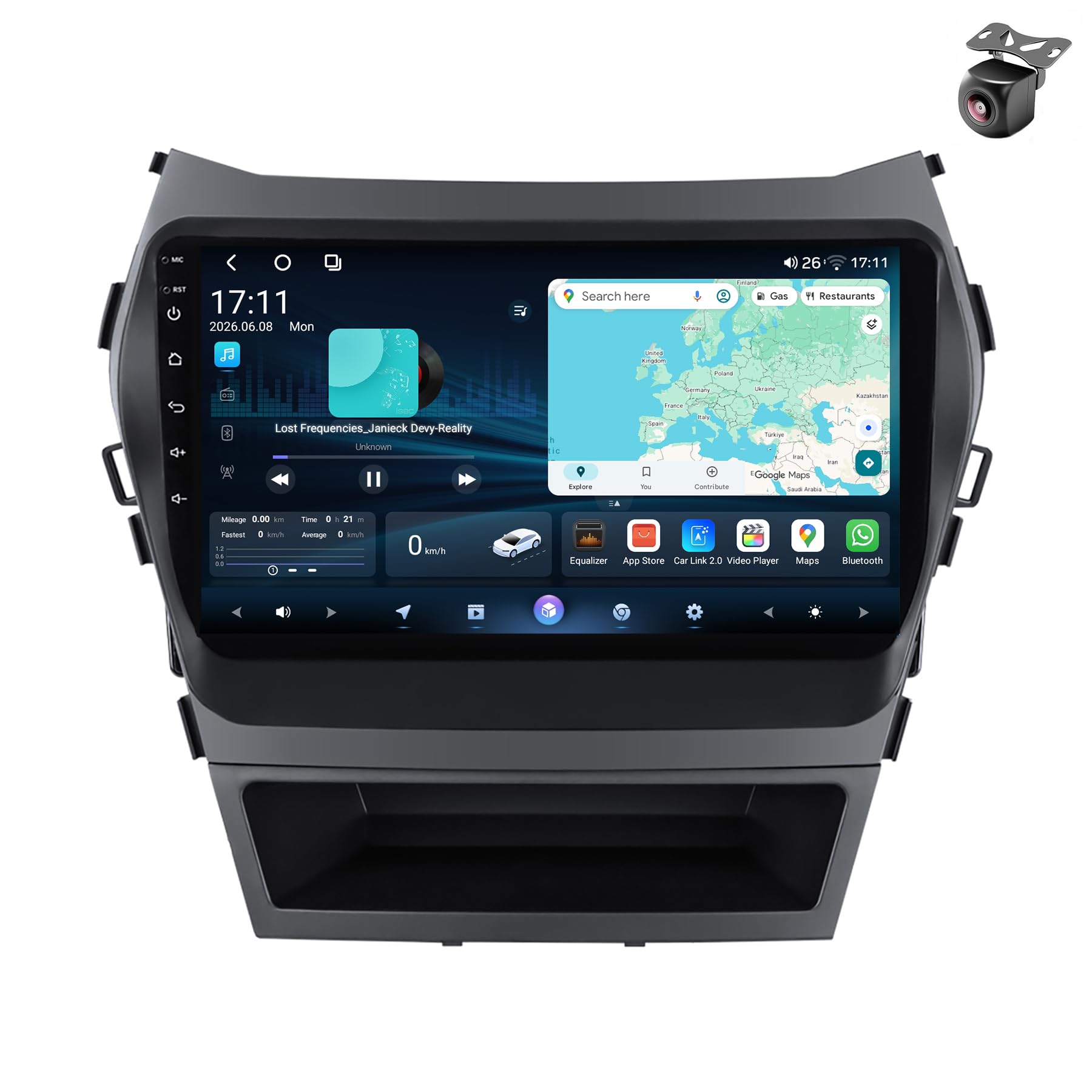 Android 15 Autoradio per Hyundai IX45 Santa Fe 2013 2014 2015 2016 2017 Tablet Pollici 9 Schermo MP5 Lettore Multimediale Receiver GPS Navigazione con RDS Carplay Android Auto (H800 8Core 8+128G)