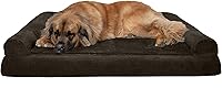 Vista 30 de Furhaven Pet – Sofá de felpa ortopédica para perro, cama con forma de L, tumbona ergonómica con contorno de cuna, cama para perros y gatos, varios