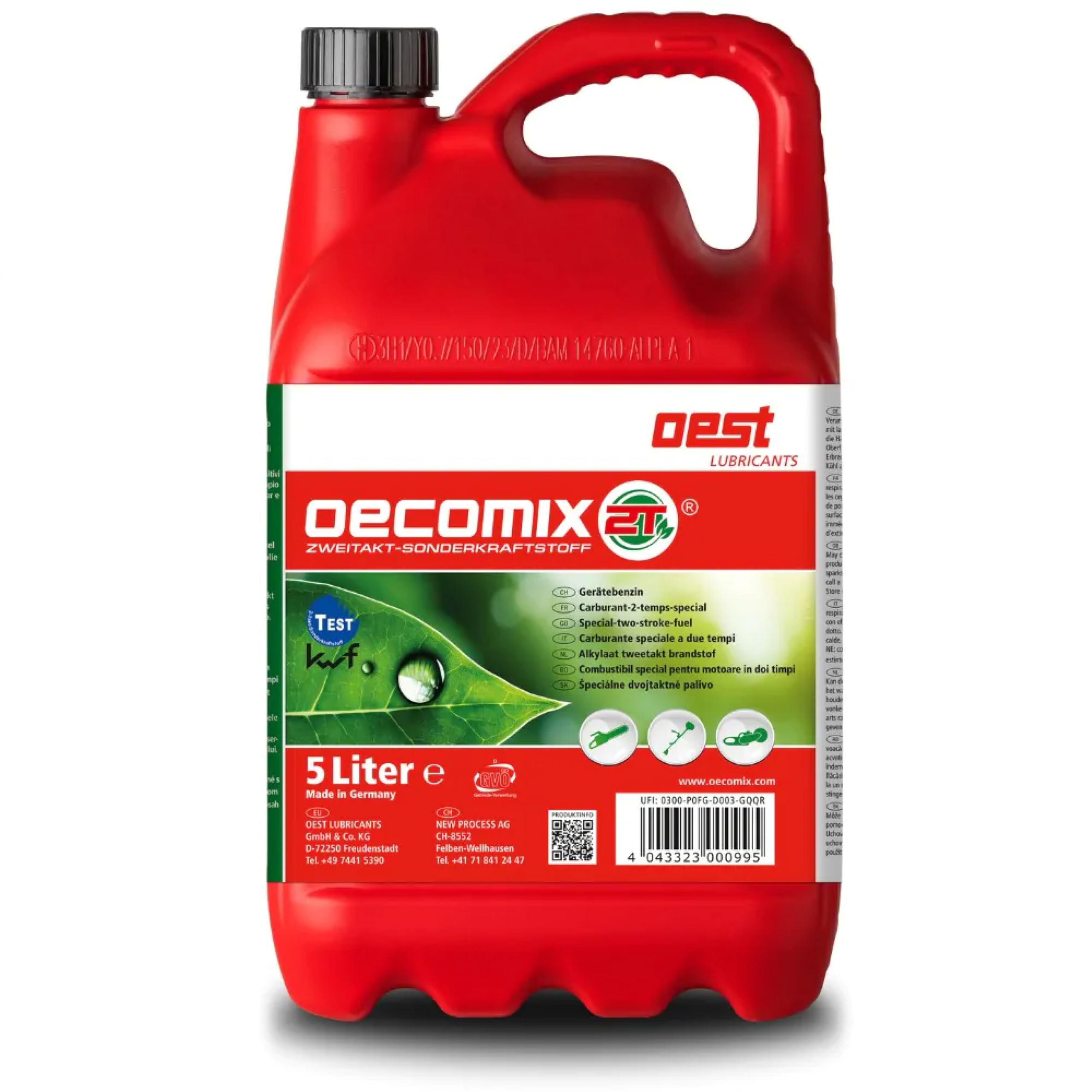 20 Liter (4x5L) OEST Oecomix 2T Sonderkraftstoff Spezial-Zweitakt-Kraftstoff