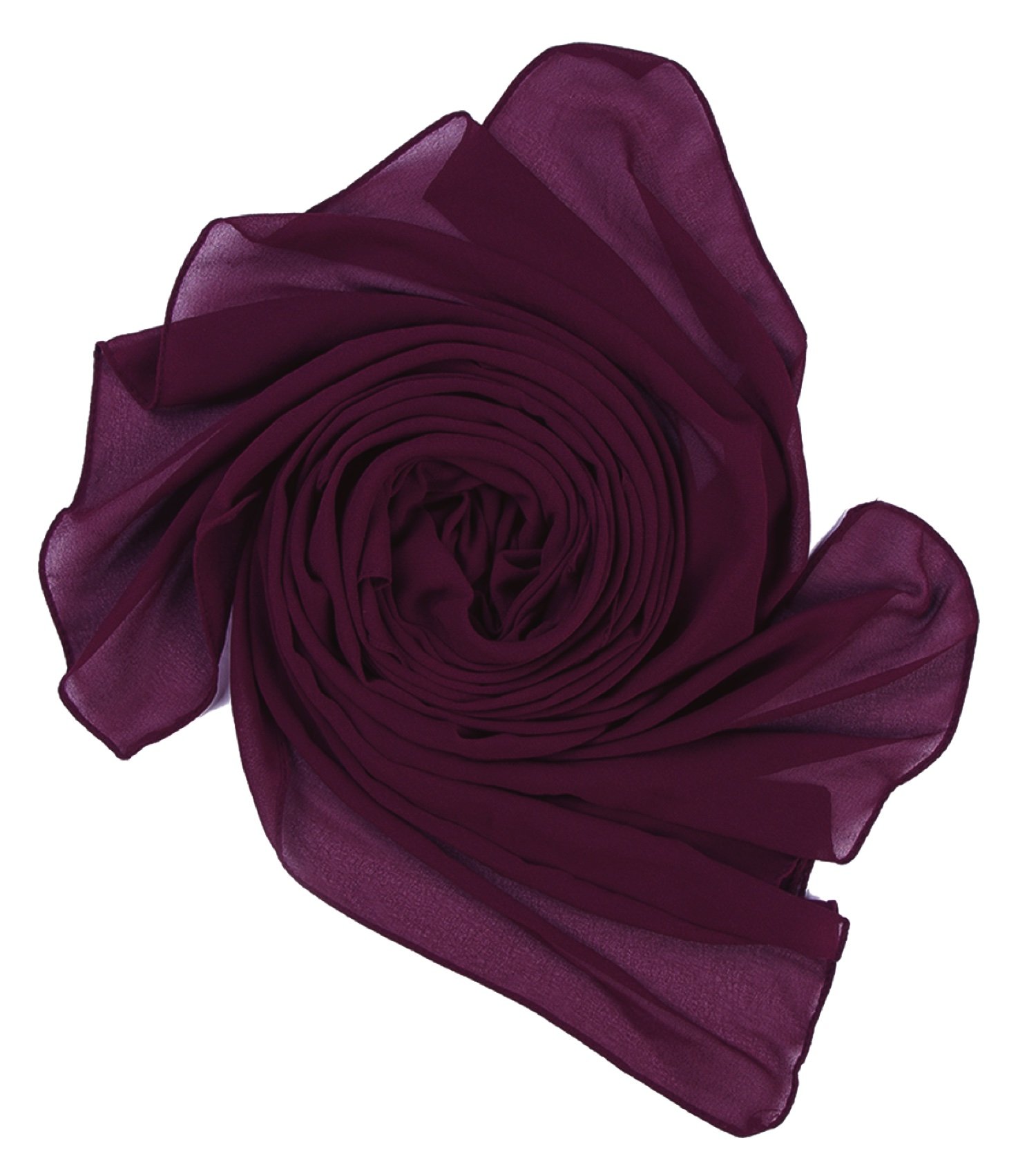World of Shawls Ladies Chic Breezy Flowing Bubble Chiffon Scarf Stole Wedding Party Occasion Prom (Mulberry)
