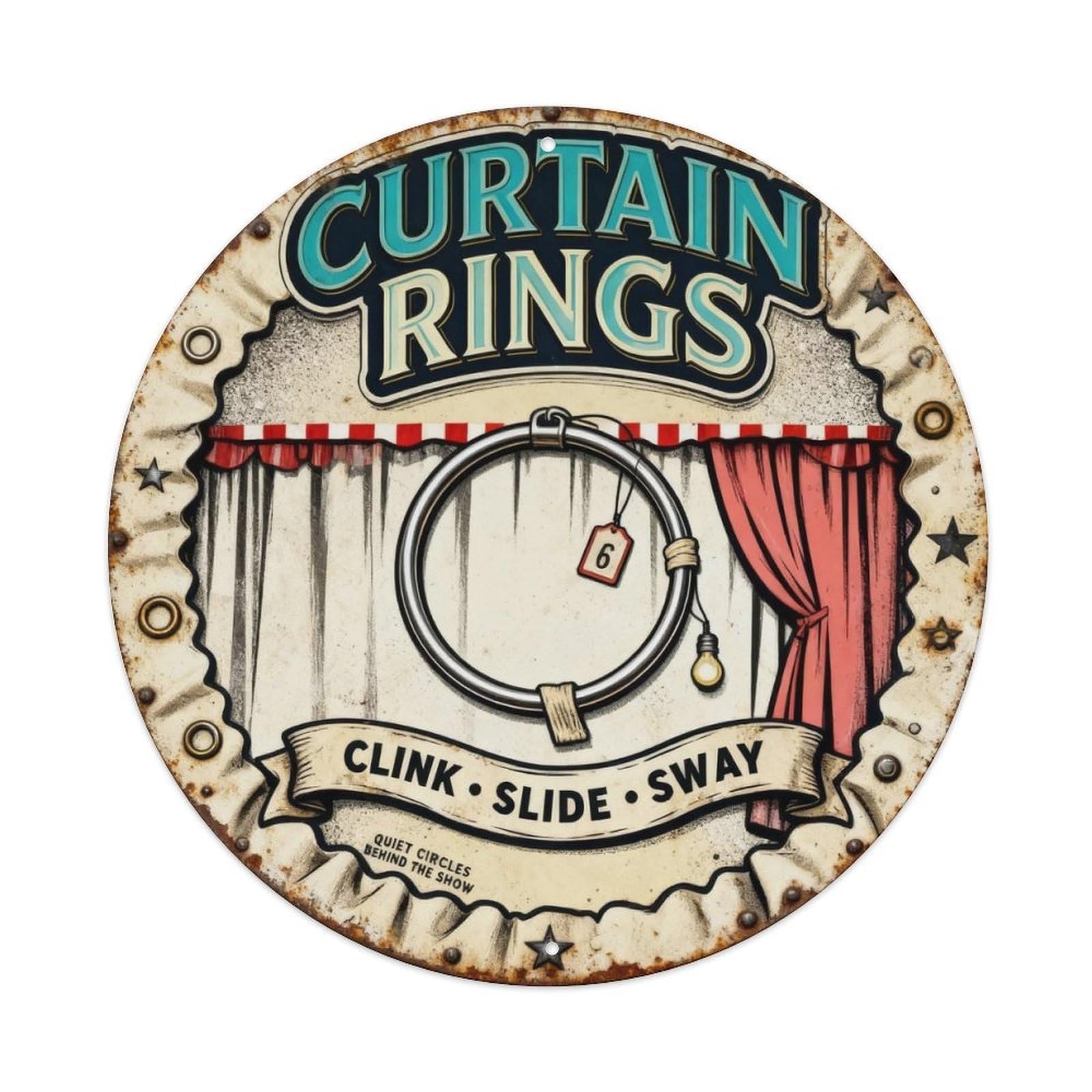 Curtain Rings Sign Metal Tin Sign Plaque