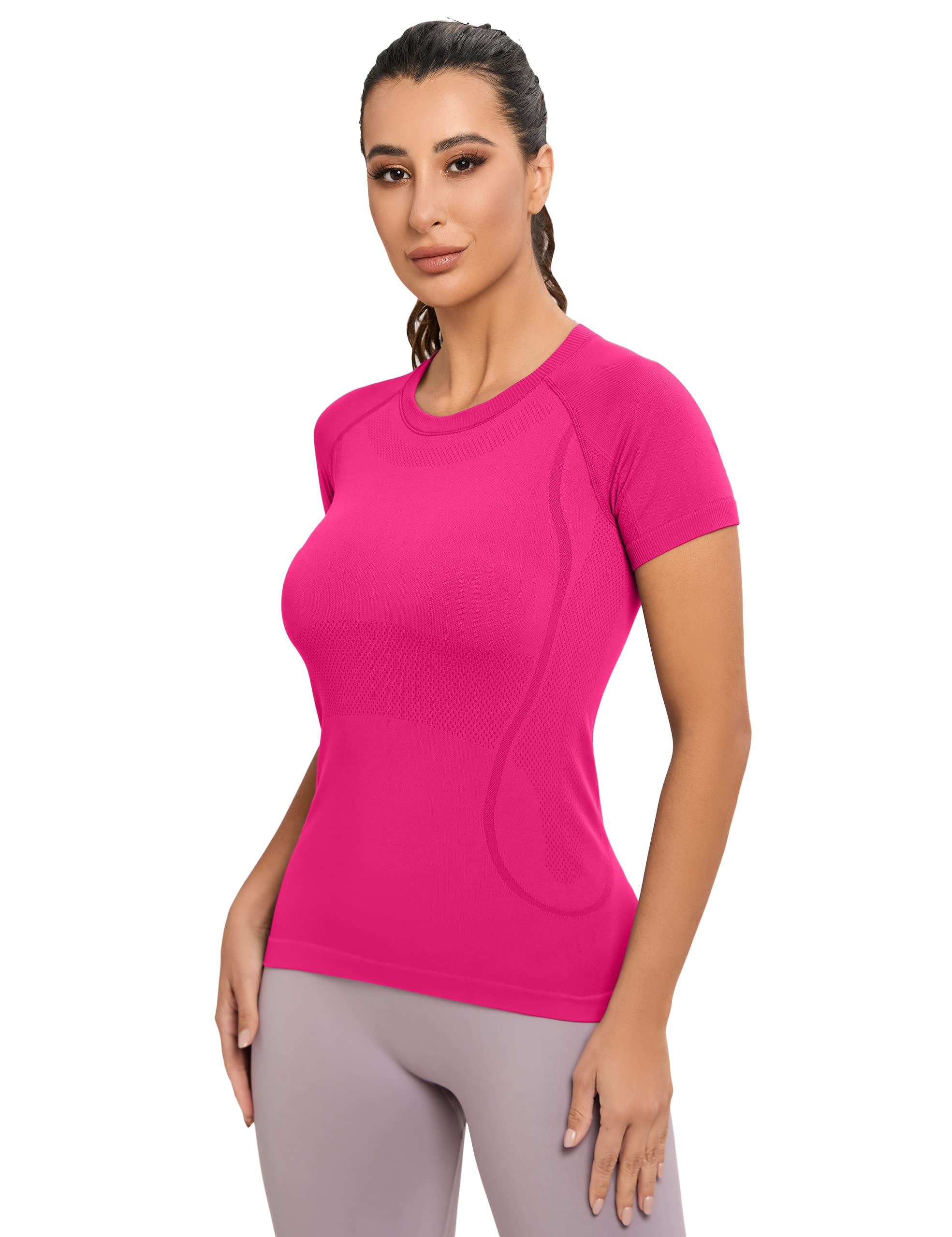 MathCat Workout Shirts for Women, Workout Tops for Women, Yoga Short Sleeve Shirts Soft Seamless Gym Shirts