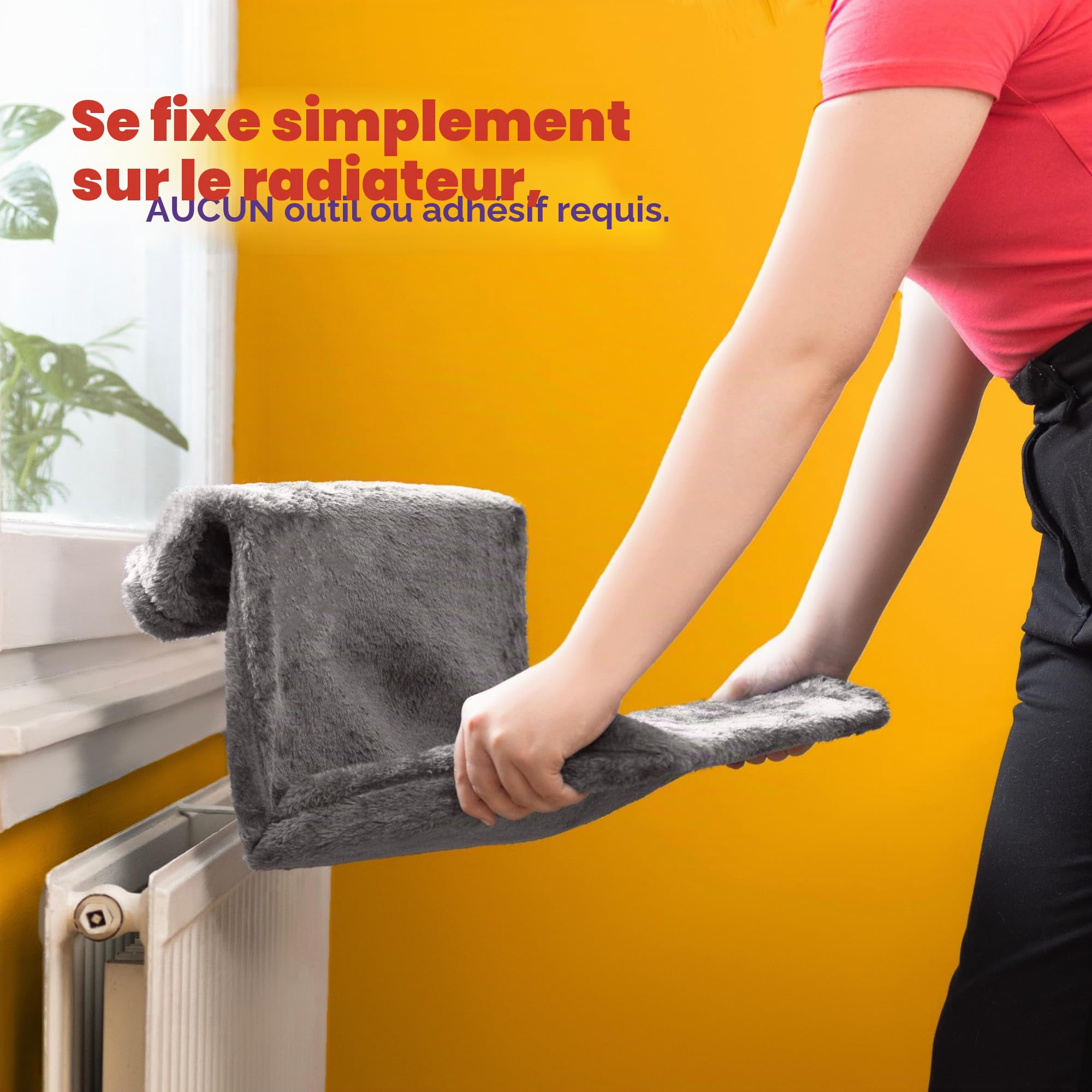 Petlicity® Lit de radiateur à suspendre pour chat et chien, chaud et confortable . Solide et durable. Avec housse lavable en machine et châssis pliable pour un rangement facile