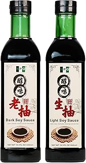NPG Premium Light and Dark Soy Sauce Set 16.9 FL Oz (Pack of 2) , Soy Dipping Sauces for Fish, Dumpling, Noodles, and Marinade Meat, Perfect Condiment for Japanese Sushi, Sashimi, Asian Stir Fry, Vegan, Non-GMO, No Preservatives