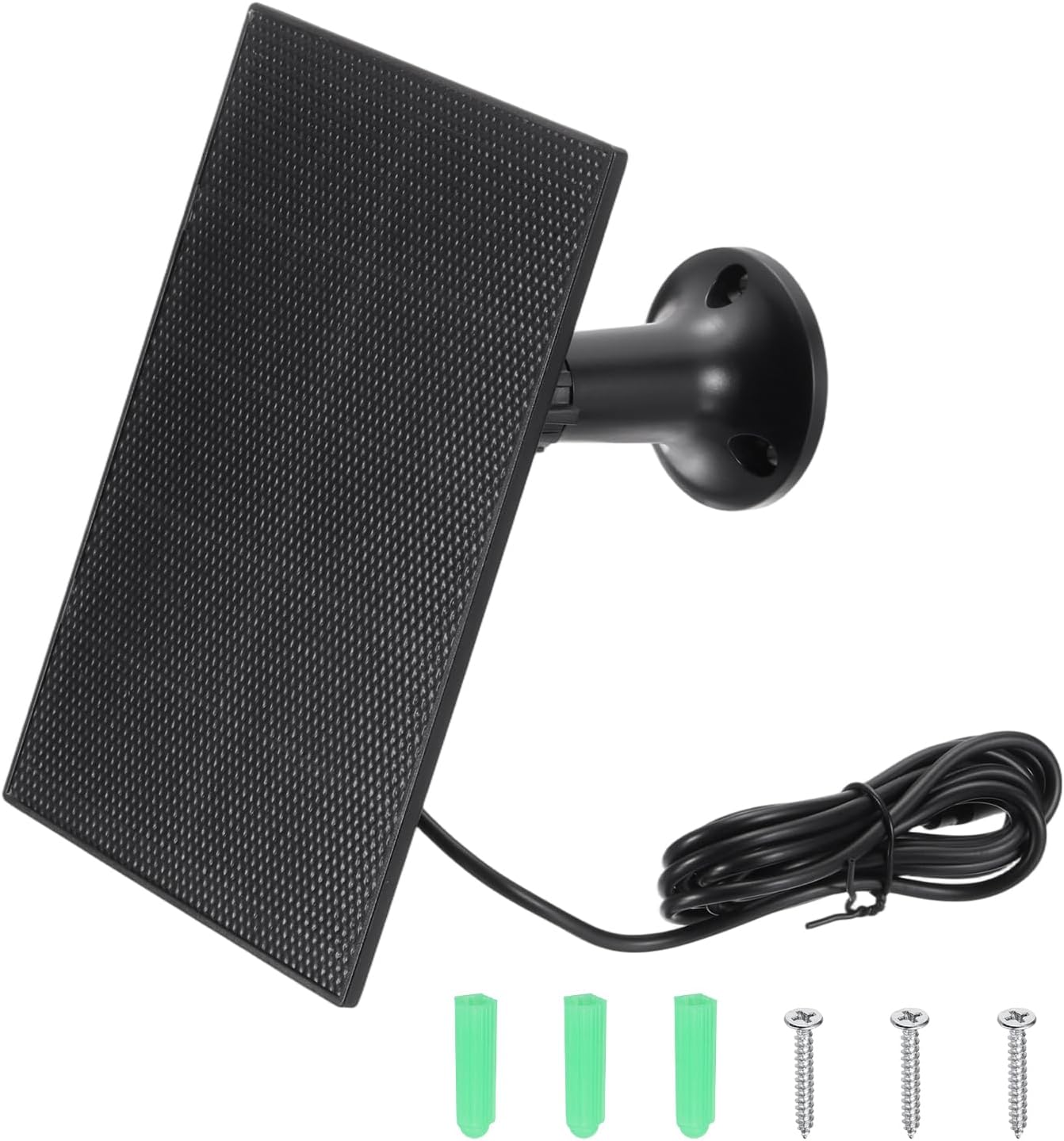 MECCANIXITY Solar Panel for Ring Camera, 4W 6V USB Solar Panel Charger with 6ft Type-C Port Cable 360°Adjustable Wall Mount for Security Outdoor Bird Feeder, IP65 Waterproof, Poly, Black