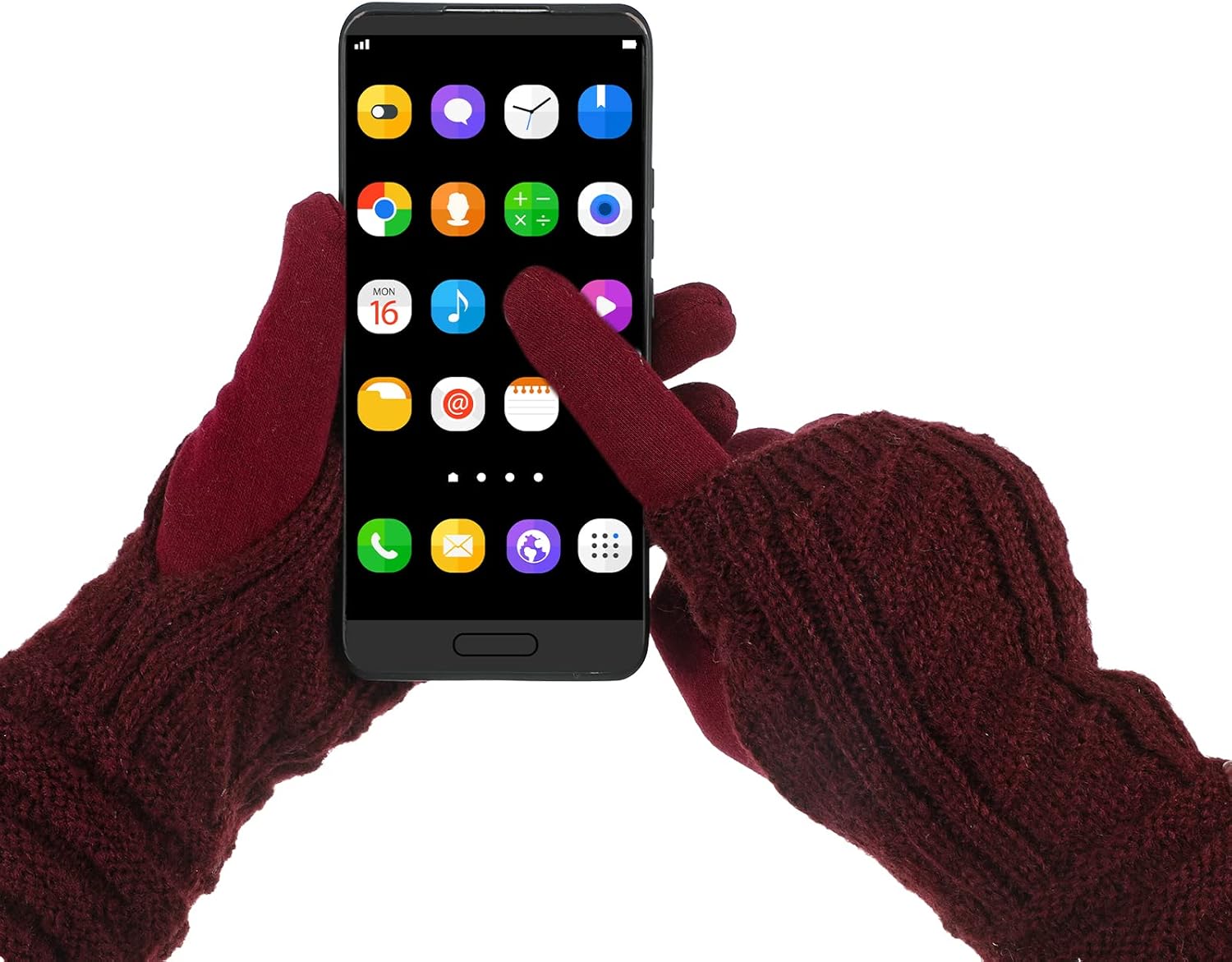 Janmercy 6 Pairs 2in1 Winter Knit Gloves for Women 3 Fingerless Gloves 3 Touchscreen Glove Warm Fleece Mitten for Cold Weather - Image 4