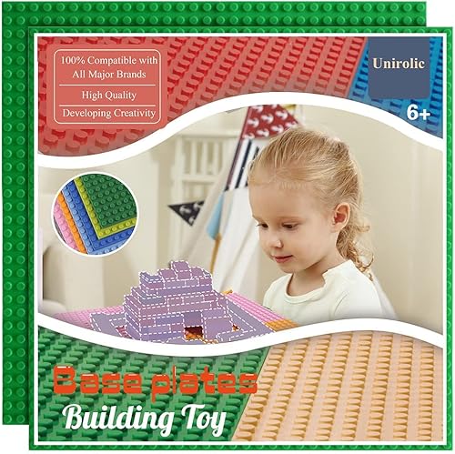 Miniatura 3 de Unirolic Classic Building Bricks with 32x32 Baseplates, 200 Piece 2x4 Building Blocks STEM Creative Building Toys with 2 Pack of Green Baseplates