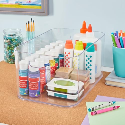 Miniatura 4 de STORi Bliss - Organizador de plástico transparente con compartimento abierto de 12 x 8 pulgadas, contenedor rectangular para maquillaje y tocador,