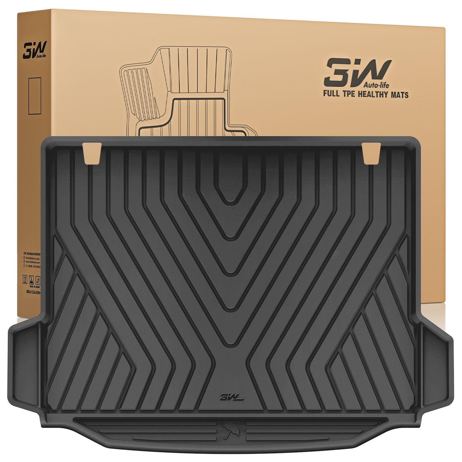 3W para BMW X3 G01 2019-2024 Alfombrilla Maletero de Coche, TPE Alfombrillas Maletero para Todo Tipo de Clima para BMW X3 G01 Juego Completo de Alfombrillas, Accesorios, Negro