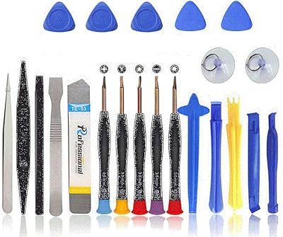 Precision Small Repair Tools Kit, Repair Screwdriver Set 22 in 1 for Fixing Cell Phone Watch Computer Tablet, S2 Steel Opening Pry Tool Repair Kit Set, 1 Set