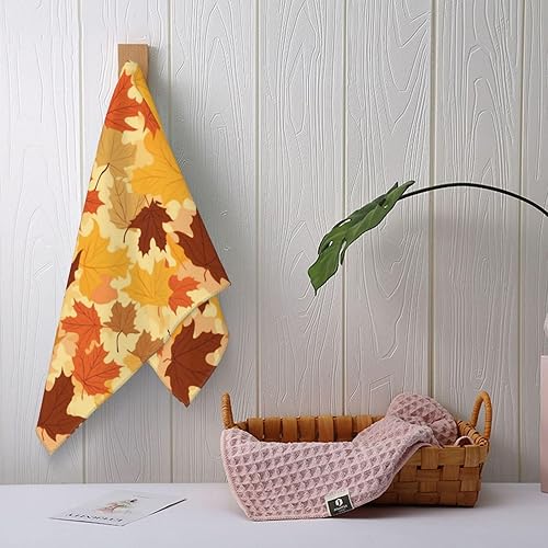 Miniatura 6 de Dewoofly Toallas absorbentes de hojas de arce, toalla de mano de temporada de otoño para picnic durante todas las estaciones, 12 x 27.5 pulgadas