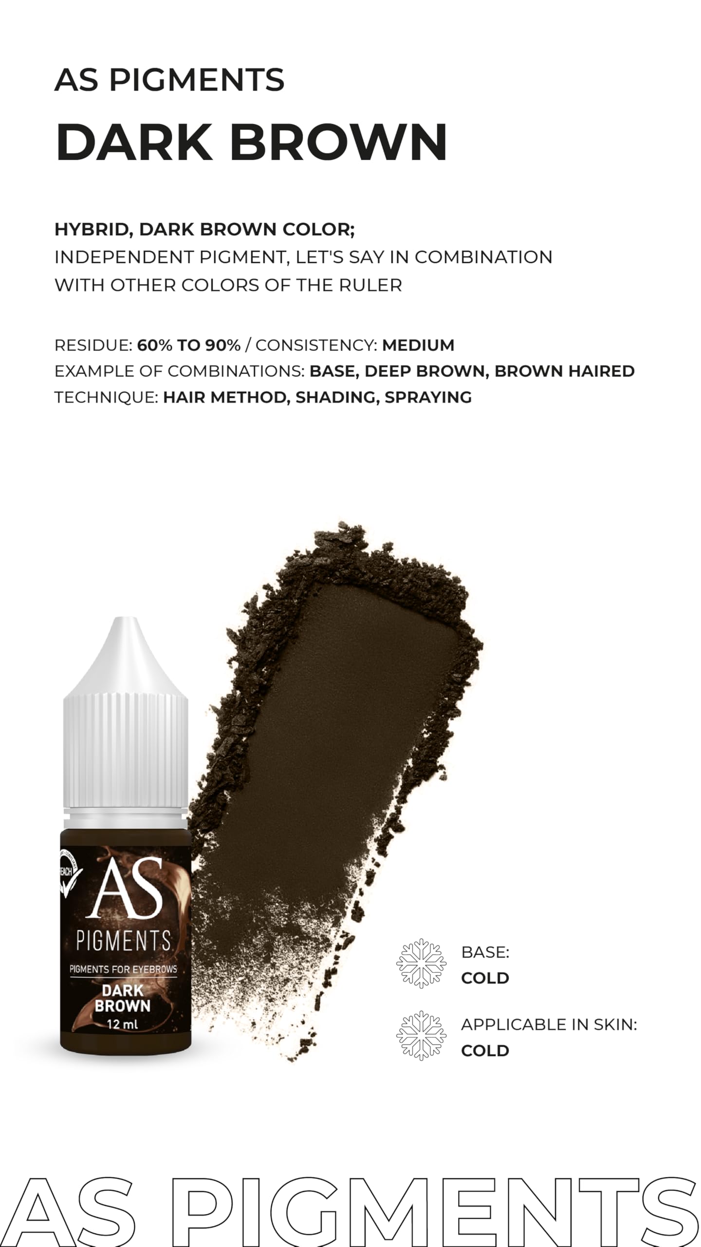 Pigmento trucco permanente sopracciglia Dark Brown 6 ml