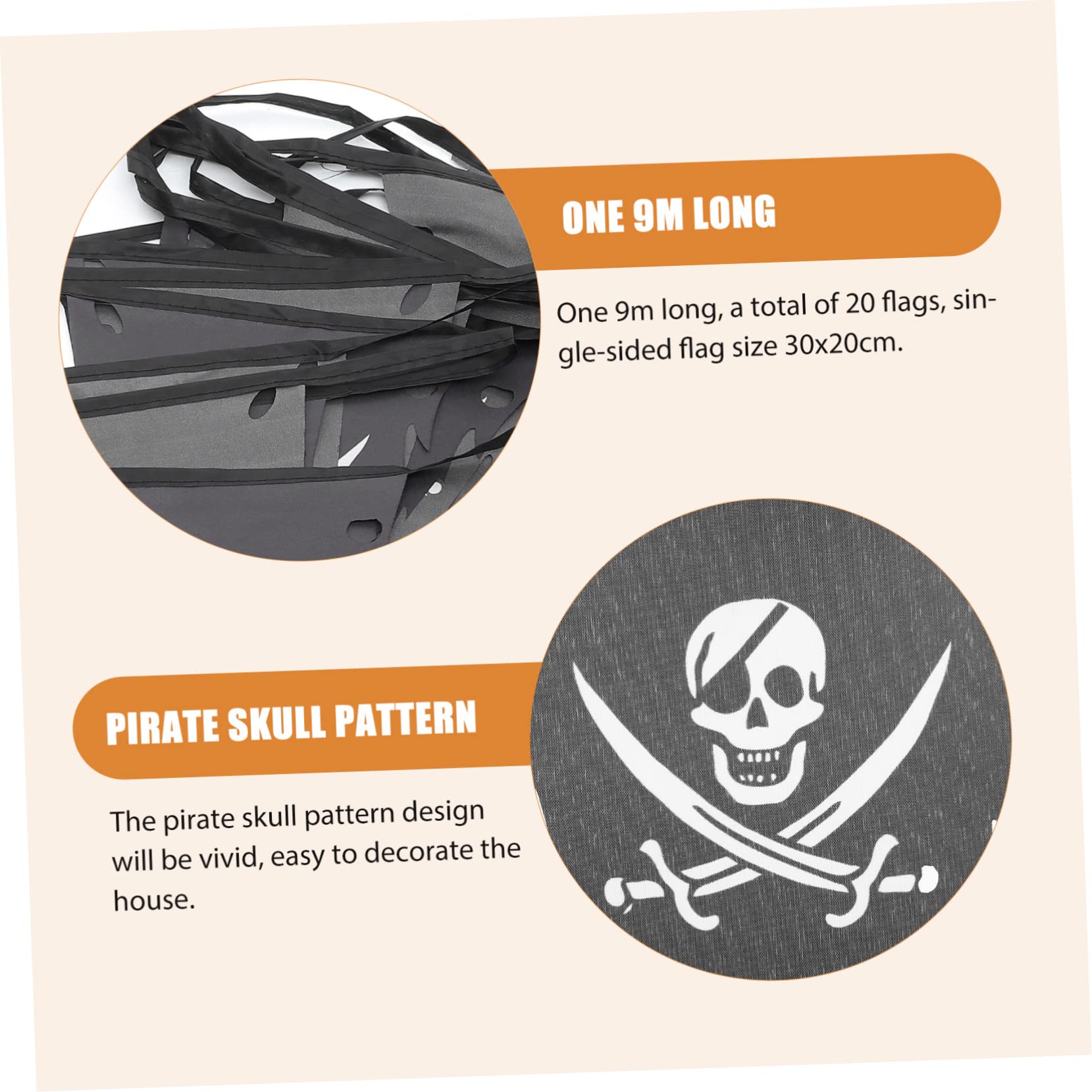 TOPBATHY 4 Pz Cordino Con Bandiera a Forma Di Teschio Striscioni Con a Teschio Bandiere Gagliardetto Pirata Bandiere Della Stamina All'aperto Striscione Festa Di Halloween Poliestere