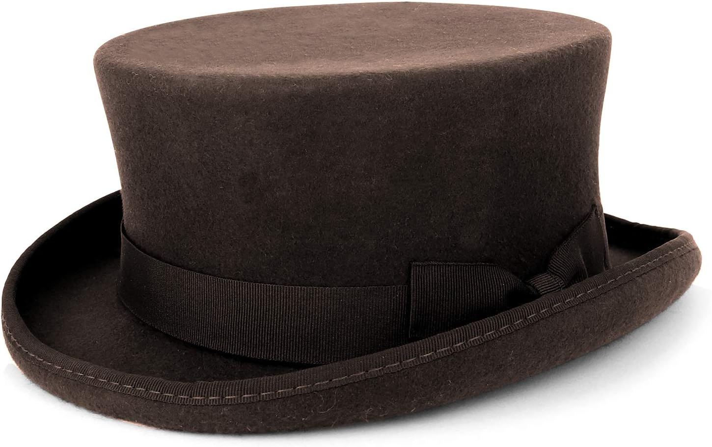 Trendy Apparel Shop Men's Short Crown Wool Felt Top Hat