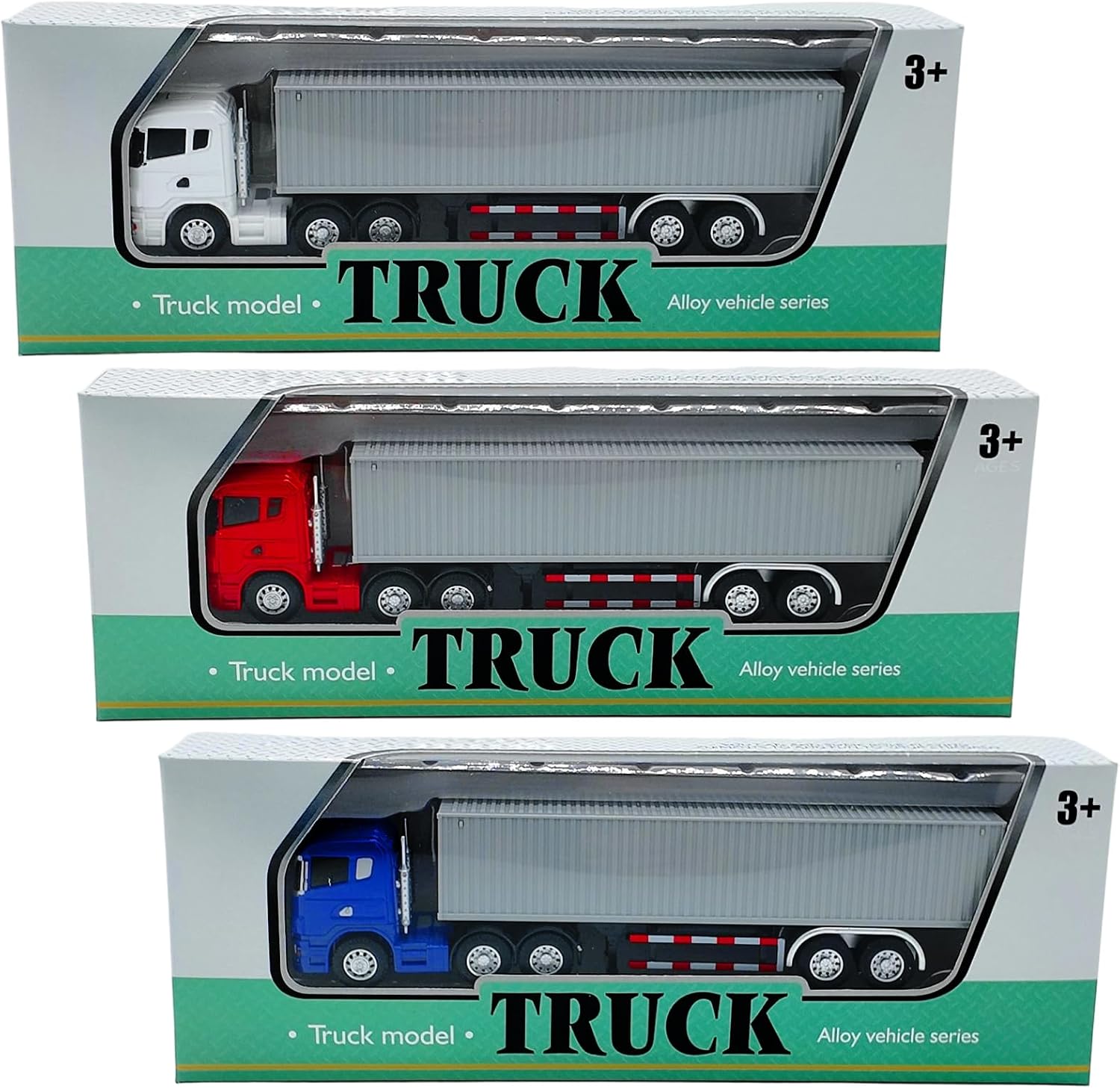 Rulbelok Container Truck Replicas 20.5CM Die Cast Metal Craftsmanships Transport Vehicle Model Collector Item Display Decors Miniature Truck