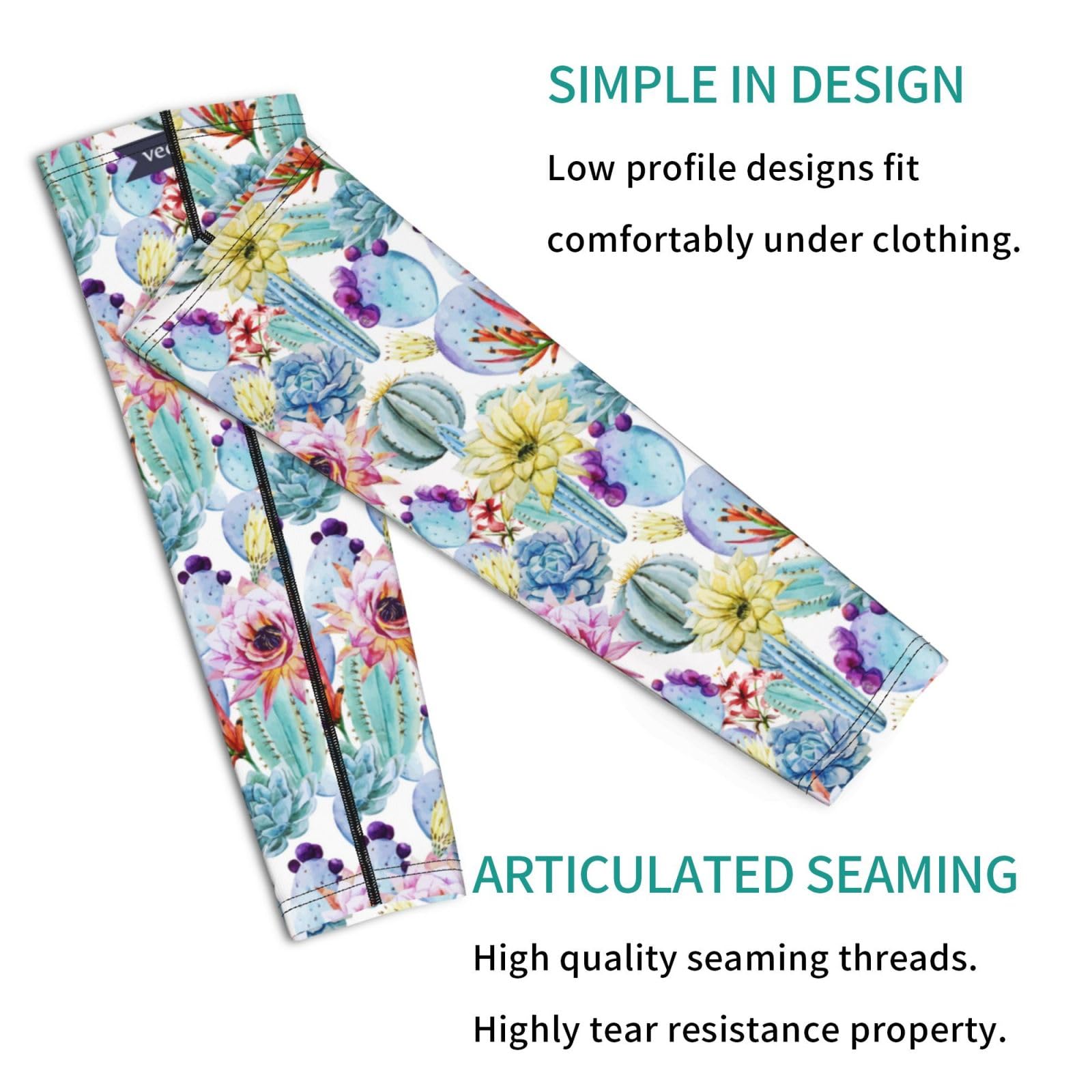 Salelf Cactus1 Arm Sleeves Cooling UV Sun Protection Sports Compression Sleeves for Men Women Golf Basketball Arm Sleeves