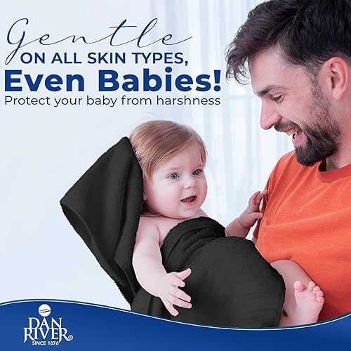 Miniatura 4 de DAN RIVER Toallas de baño de lujo de 8 piezas para baño, 2 baño, 2 manos y 4 paños de lavado, juego de toallas 100% de algodón hilado en anillo