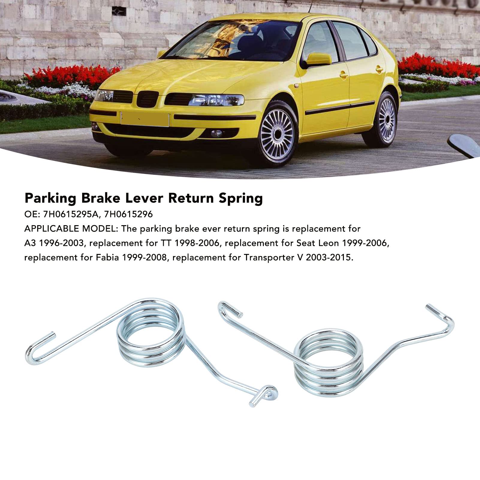 Molla di Ritorno della Leva del Freno di Stazionamento, Molle di Ritorno della Pinza Freno Posteriore Long Life 7H0615295A Rendimento Elevato Standard in Metallo Originale per Auto