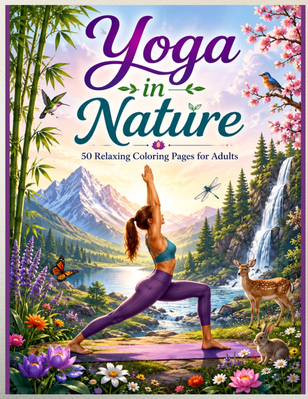 Yoga in Nature: Relaxing Coloring Pages for Adults: Peaceful Yoga Poses, Beautiful Nature Scenes, Mindfulness, Stress Relief & Relaxation