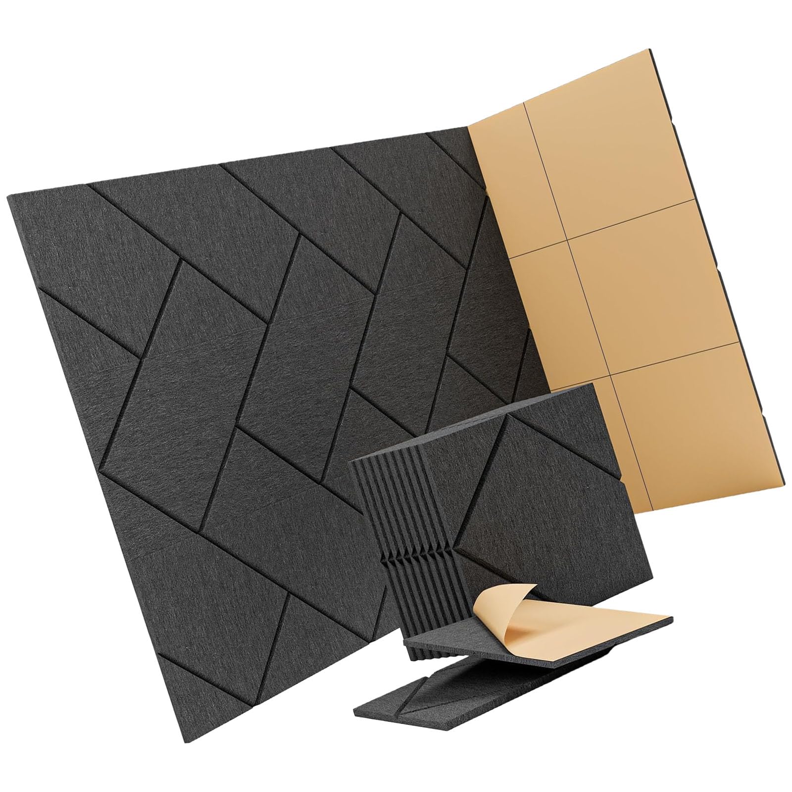 Tsophreniq 12Pcs Decorative Acoustic Wall Panels Sound Absorbing for Music Rooms Ceiling Enduring Panels Sound Absorbing for Music Rooms Ceiling Enduring