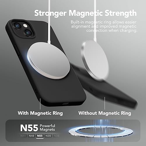 Miniatura 3 de GONEZ Funda de silicona para iPhone 14, con 2 protectores de pantalla + 2 protectores de lente de cámara, forro de microfibra suave antiarañazos,