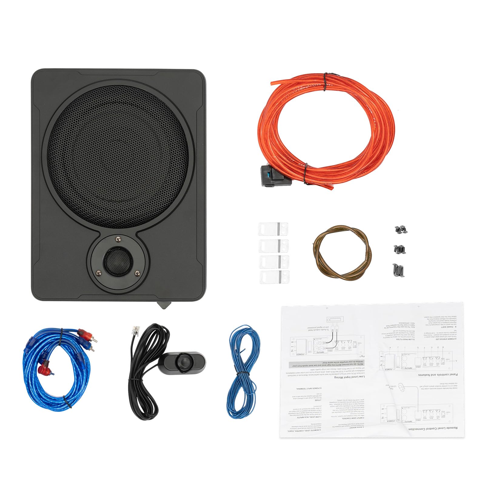 Subwoofer activo para debajo del asiento y subwoofer de coche de 8 pulgadas, subwoofer activo ultracompacto, modo dual, efectos de sonido ajustables, para coches, camiones y jeeps